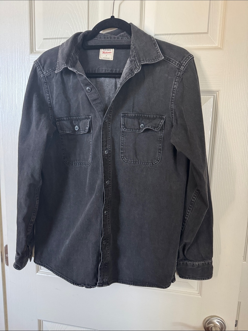 Washed Black Denim Shirt Jacket - Men's  Size Small - Old Navy